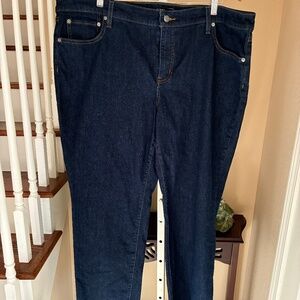 Ralph Lauren Dark Wash Straight Leg Stretch Denim Jeans Womens size 22W